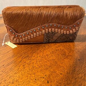 New Trinity Ranch Cowhide Leather Western Boho Wallet